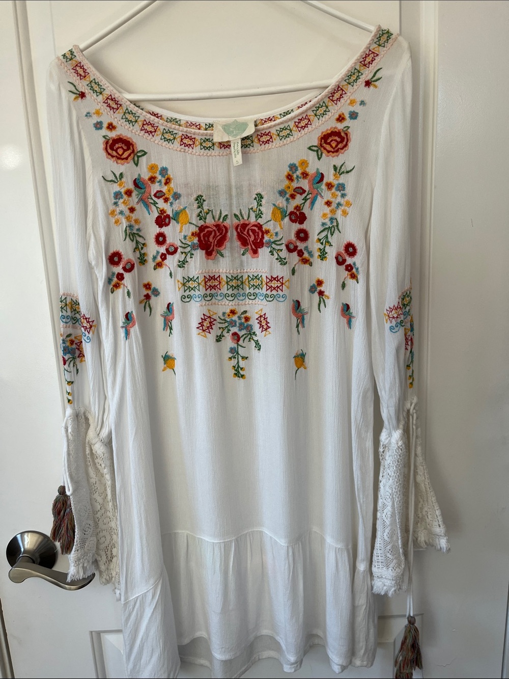 Z&L Europe Embroidered Floral Boho Gauze Dress. SZ S - Picture 3 of 13